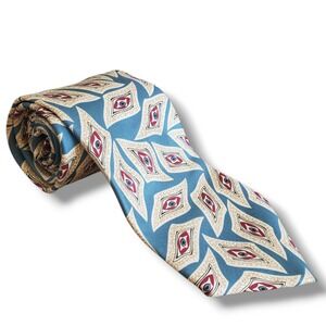 Vintage Christian Dior Monsieur Neck Tie Silk Teal Blue Length 57.5" Width 3.5"